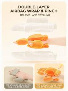 FIYIBAN 1pc Smart Hand Massager With Heat Therapy And Air Pressure, Relieves Fatigue, USB Rechargeable, Portable, Great Gift For Office Workers, Elderly And Homemakers - Multicolor - View 2
