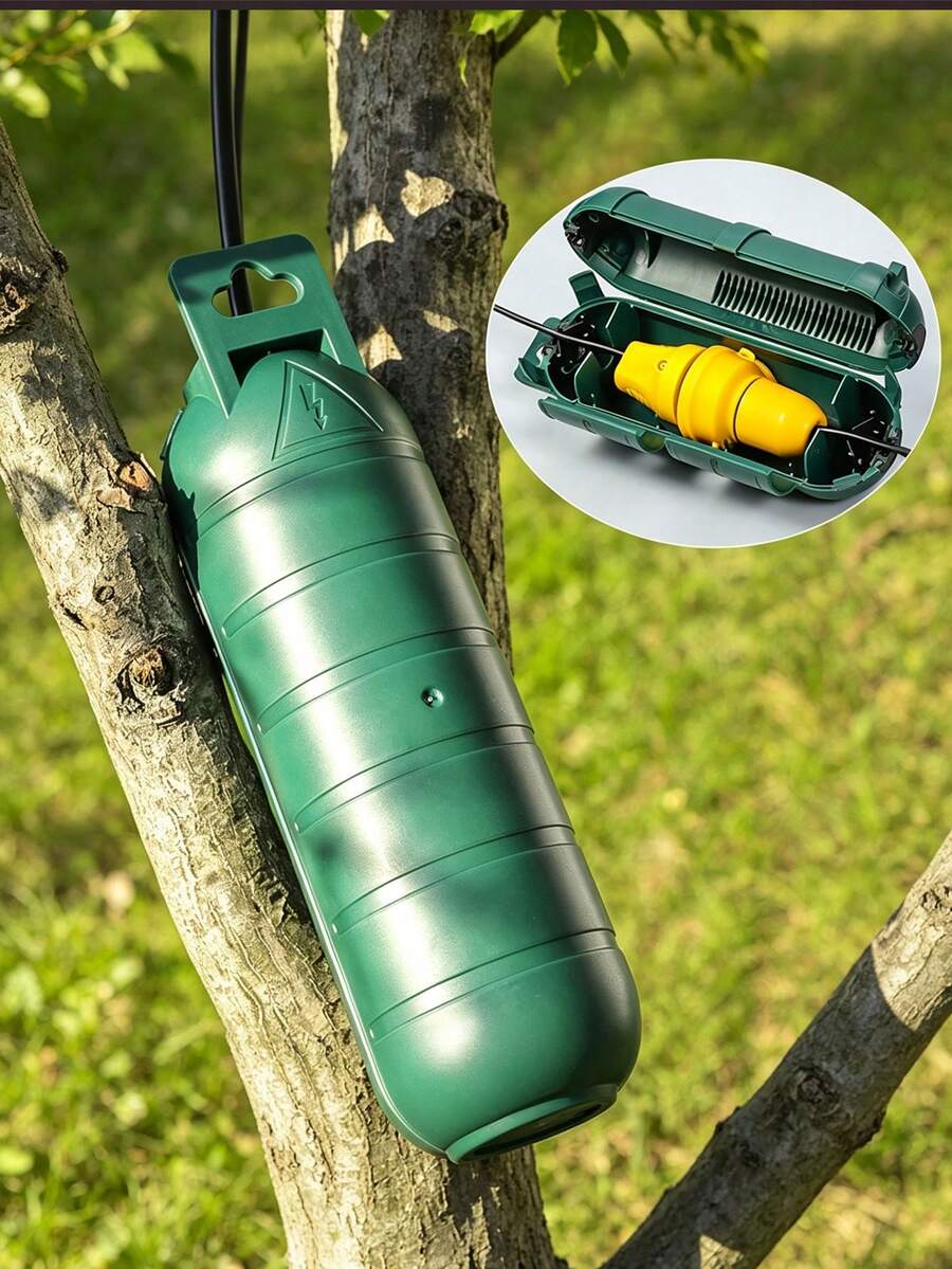 Protector de enchufe para cable de extensión impermeable para exteriores, adecuado para uso en interiores y exteriores, perfecto para luces de vacaciones, luces de Navidad, decoraciones inflables, herramientas eléctricas y ventiladores, con sellado impermeable y diseño de protección para todo tipo de clima - Multicolor - Ver 1