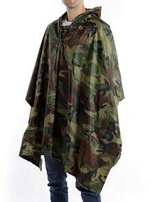 1 pieza Impermeable de Body completo reforzado, capa de lluvia con capucha de una sola pieza, mono impermeable de moda para adultos para ciclismo y senderismo al aire libre - Multicolor - Ver 12