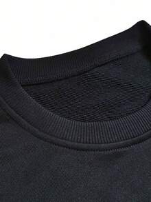 SU ER Men's Summer Crew Neck Casual Pullover Sweatshirt And Casual Long Pants Set - Black - View 8
