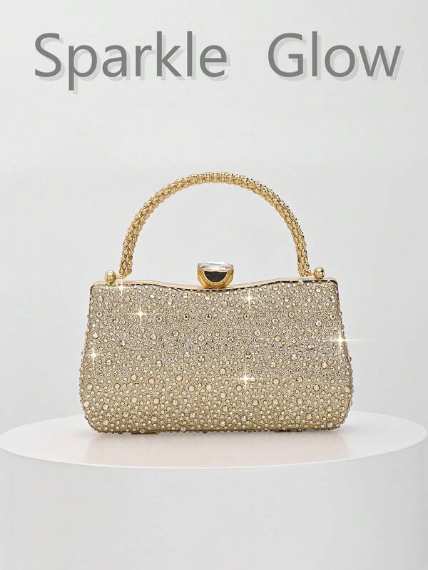 1 buah Tas Tangan Berkilau & Elegan Berhiaskan Kristal, Clutch Pesta Malam Romantis dengan Hiasan Mutiara Imitasi, Hadiah Sempurna untuk Wanita, Cocok untuk Pesta, Pernikahan, Wisuda, Makan Malam/Perjamuan, Sangat Cocok dengan Gaun Malam & Gaun Payet, Cocok untuk Acara Kumpul-kumpul, Pernikahan, Wisuda, Makan Malam/Perjamuan