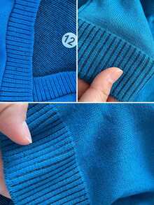 Boys' Junior Sweater, V-Neck Knit Sweater – Basic And Comfortable, Autumn/Winter 2026. - Sky Blue - View 3