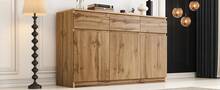Multifunctional Sideboard - Wooden Cabinet With 3 Drawers And 3 Shelves - Brown - View 7