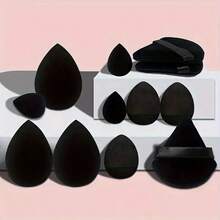 12/1pc Makeup Tool Set, 3pcs Triangle Sponge Powder Puffs, Suitable For Loose Powder Setting, Soft Triangle Powder Puffs Suitable For Body Powder Setting, 1 Set Makeup Sponge Set, Includes Sponge Powder Puffs For Liquid Foundation, Fingertip Powder Puffs For Concealer, 3pcs Makeup Sponges For Liquid Cosmetics - Multicolor - View 1