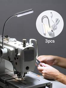 1/2/3pcs ABS Material USB Plug LED Sewing Machine Light With Strong Magnetic Base And Flexible Neck, 6W 30 LED Beads Lamp Suitable For Sewing Machine, Workbench And Industrial Flat Bed - White - View 9