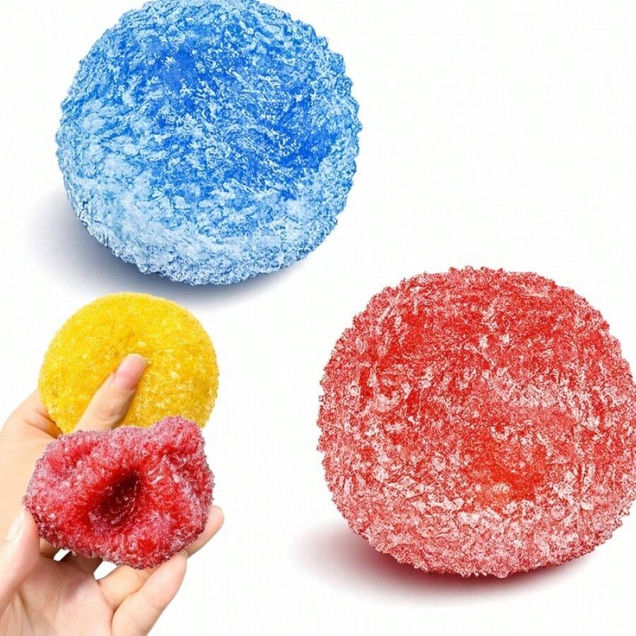 1pc Multicolor Fruit Smoothie Ball Soft Toy, Candy-Coated Texture Candy Stress Relief Fingertip Toy, Glossy Elastic Squeeze Toy, Cute Sweet Food Bag Charm, Suitable For Teenagers Daily Relaxation - Multicolor - View 1