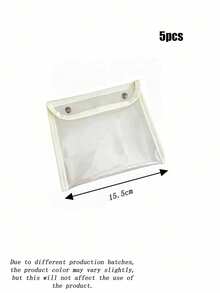 1 pieza Bolsa de almacenamiento para coleteros y pinzas para el cabello, bolsa de almacenamiento transparente para accesorios del cabello - Blanco - Ver 15