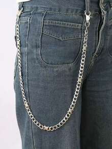 Fashion Minimalist Metal Pants Chain Design Ring Buckle Versatile Waist Accessory European And American Popular Hip Hop Punk Jewelry - Multicolor - View 1