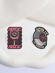 Set de 2 broches de esmalte con ruedas estáticas y de deriva, pin de metal JDM para coche modificado de carreras, para mochila y chaqueta - Multicolor - Ver 5