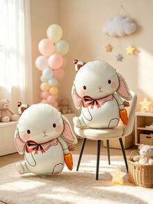 2pcs, 35 Inch Rabbit Carrot Shaped Aluminum Foil Balloon Set, Birthday Party Celebration Decoration, Holiday Party Atmosphere Decoration - Lop-eared Rabbit - View 2