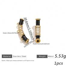1Pc 18K Gold Plated Vintage Enamel Boho Curved Tube Connector Charms For Jewelry Making, DIY Jewelry Making Supplies For Necklace Bracelet - Connecting Ring - View 7