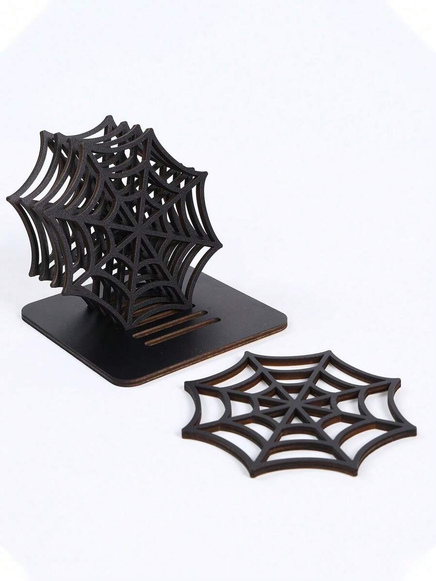 4pcs/1set Halloween Decoration Mats, Halloween Spider Web Decoration Mats, Tabletop Decor, Halloween Trick Or Treat Decoration, Halloween Ornaments, Halloween Room Decor, Party Supplies, Home Decor, Halloween Gift 1pc