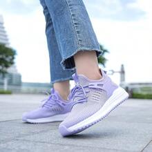 Running Shoes Women Sneakers - Comfortable Memory Foam Lightweight Walking Tennis Workout Athletic Shoes - 10.5 + Light Purple-breathable - View 3