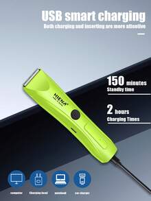 HIENA Green Portable Hair Clipper, Oil Head Carving And Cutting Mini Shaver, Rechargeable Small Trimmer With Comb/Brush - Green - View 4