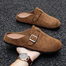 Men's Summer Genuine Leather Sandals, Youth Beach Shoes, Lightweight Breathable Slippers, Men's Low-Top Sandals - Brown - View 1
