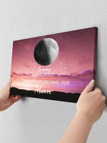 Custom Moon Phase Canvas Wall Art | Personalized Name & Date Starry Sky Map Gift | Unique Commemorative Photo Print, Perfect For Home Decor, Canvas Wall Art, Custom Poster, Poster, Room Decoration Gift. - Multicolor - View 6