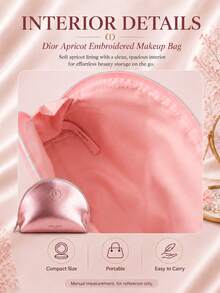 Giorgio Armani Armani Pink Prism Makeup Bag, Zipper Closure Design, Spacious, Waterproof And Stain-Resistant Fabric, Lightweight And Portable, Suitable For Travel, Versatile Storage - Pink - View 8