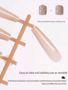 120pcs Pure White Short Fake Toenails, Wearable Toenails, Nail Art Supplies - Yellow - View 6