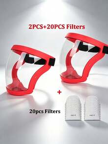 Set de Máscara de Protección Facial Transparente con Hebilla Ajustable - Máscara Facial para Deportes y Montar para Trabajo, Esmerilado, Deshierbe y Protección contra el Corte de Césped - Varios estilos - Ver 7