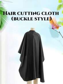 1pc Professional Large Hairdressing Cape With Snap Buttons, Unisex Adult Black Barber Cape, Men's Salon Cape, Waterproof Hair Styling Cape, Hairdresser Long Robe - Multicolor - View 3