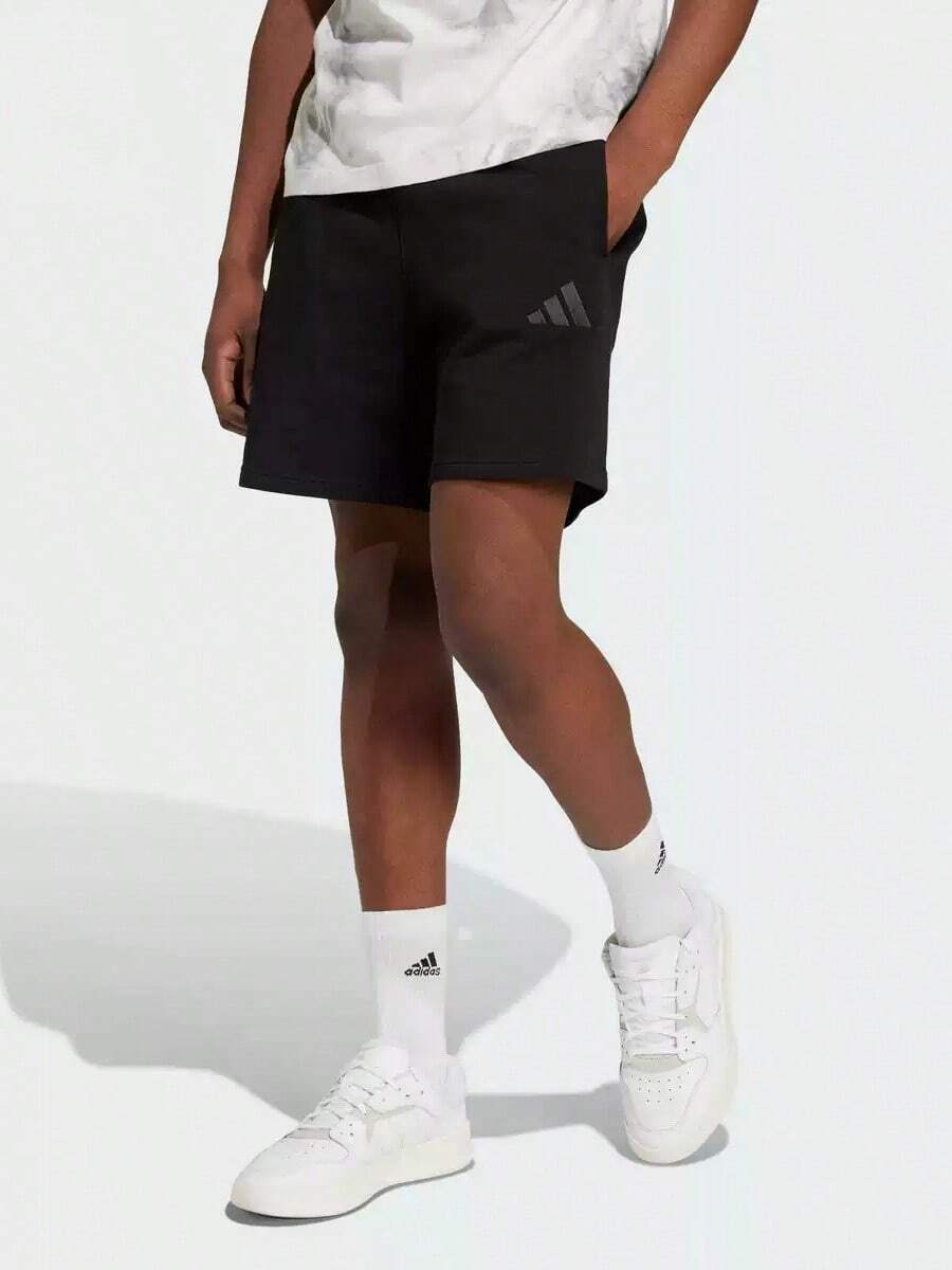 Adidas New Summer Terry Cloth Sports Shorts Casual Loose Men's Five-Inch Shorts - Black - View 1