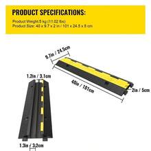 3 Pcs 2-Rubber Electrical Wire Cover Cord Protector Ramp 11000 Lbs - 40 X 10 X 2 Inch + 2 - View 2