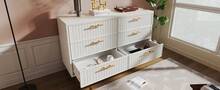 White Sideboard With 6 Drawers - Modern Wall Unit For Bedroom & Living Room In Wood For Dining - 白色 - 查看 9