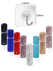 1pc 5ml Perfume Spray Bottle, Rhinestone Decor/With Keychain, Portable Perfume Refill Bottle, Liquid Storage Bottle, Bottom Fill, Self-Pump, Reusable Spray Bottle, Portable Cosmetic Bottle, Suitable For Home Use - Multicolor - View 11