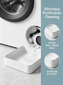 1pc Heavy Duty G-Shaped Washing Machine Drain Pan, Upgraded Large Capacity Washing Machine Dehydration Tray, Multi-Functional Washing Machine Drain Accessory, Washing Machine Outlet Cleaner And Organizer, Suitable For Washing Machine Outlet Water Storage, Bathroom Accessory, Home And Travel Essential, Decorative Storage, Halloween, Housewarming Gift - Multiple Styles - View 4