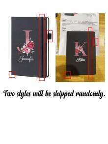 80 Sheets/160 Pages - Customized Name Diary, A5 Size Personalized Initial Notebook, A-Z Personalized Initial, Women's Customized Diary, Customizable Travel Notebook, Work Notebook, Leather Notebook School Supplies - Multicolor - View 8