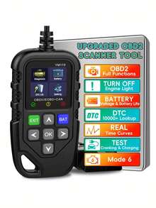 Lector de códigos para coche, escáner de códigos OBD2, probador de voltaje, escáner de códigos de falla del motor, probador de carga EOBD+CAN, herramienta de diagnóstico para coches con protocolo OBDII - A - Ver 12