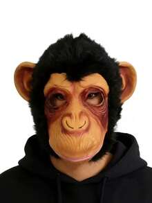 1pc Halloween Performance Mask Bar Big Ear Monkey Head Cover Gorilla Mask Party COS Monkey Mask For Men And Women - Multicolor - View 4