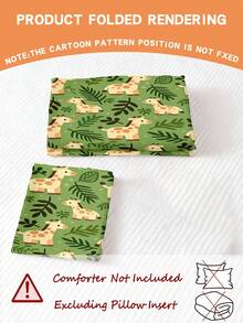 2PCS Green Cartoon Giraffe Toddler Bedding Set For Children Beds Crib Giving Gifts During Holidays (No Filling Material) 100% Polyester - Multicolor - View 4