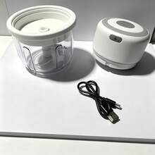 電動迷你食物切碎機-小型便攜式廚房電器,無線電動大蒜切碎機與迷你食物處理機,便攜式迷你食物處理機,可充電蔬菜攪拌機(輕量化設計,適用於堅果、辣椒、洋蔥)塑膠材質,蔬菜切碎攪拌機 - 彩色 - 查看 17