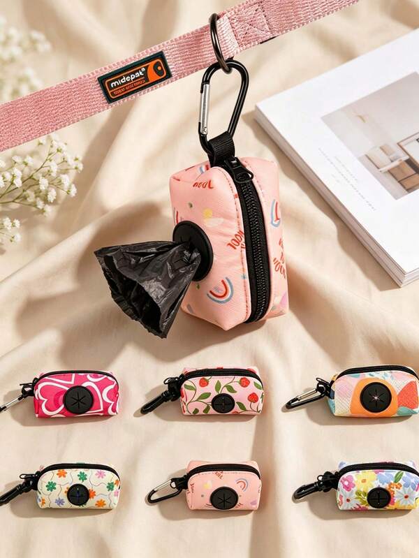 1pc Dog Accessories, Dog Pendant Combination, Durable Polyester Material Storage Bag Poop Bag Dispenser, Gift For Boyfriend, Ideal Camping Accessories For Pet Owners, Can Be Connected To Leash, Leash And Poop Bags Not Included