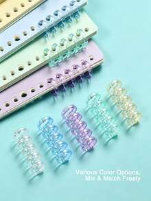 2/4/6PCS Ring Pengikat Kertas Lepas, Ring Klip 5 Lubang, Pengikat Ring Kertas Lepas yang Dapat Dilepas, Ring Pelubang Kertas - beraneka warna - View 4