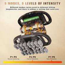Multifunctional Massage Gun, Muscle Massage Gun, Featuring 9 Massage Modes And 9 Adjustable Speed Settings. Suitable For Use In The Gym, The Office Or At Home. A Practical Gift For Parents, Partners And Friends. Fitness Accessory - Grey - View 8