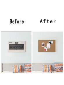Thickened Soft Cork Board Oak Color Hanging Bulletin Board, Hemp Rope Multi-Functional Memo Photo Display Board, Suitable For Office, Home, Dorm, Durable And Non-Deforming, Back To School Season - Multiple Styles - View 2