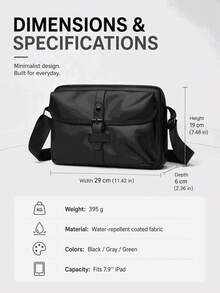 Men's Japanese Minimalist Crossbody Shoulder Bag, High-End Casual Commute Travel Daily Large Capacity Messenger Bag - Multicolor - View 3