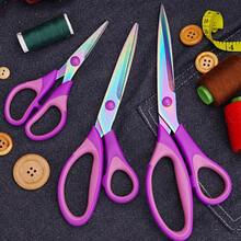 Household Sewing Scissors Sewing Combination Scissors Multi-Function Craft Scissors Office Scissors Stainless Steel Titanium Plated Colorful Scissors Hardened Sharp Blade Effort-Saving Design - Multicolor - View 2