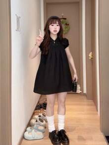 Women Short Dresses - Black - View 3