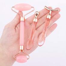MONKIDS 3pcs Multi-Function Roller Massager, Designed To Fit Skin, Cheek, Jawline, Neck Lifting Massage, Promotes Circulation, Improves Fine Lines, Suitable For Home Massage Relaxation, Convenient For Travel - Pink - View 11
