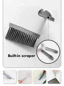 1 Peça Escova de Limpeza Multifuncional para Frestas de Janela, Escova Portátil Mini para Frestas, Adequada para Trilhos Deslizantes de Portas e Janelas, Peitoris de Janela, Molduras de Janela, Sulcos e Utensílios de Cozinha, Ferramenta Compacta de Limpeza Profunda para Casa, Adequada para Banheiro e Cozinha, Volta às Aulas - Tamanho único. - Visão 4