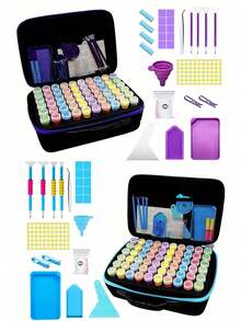 DIY Purple/Blue Diamond Painting Tool, A Multi-Function Portable Tool Storage Bag, Suitable For Mosaic Art, And A Great Gift For Diamond Painting Enthusiasts. - A - View 1