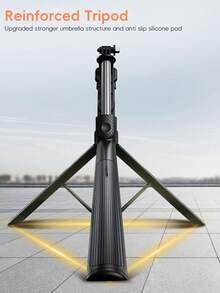 7-Meter Extendable Selfie Pole Tripod, Dual Lighting Fixtures, One-Click Pop-Up Folding Mobile Phone Stand, 360° Rotating 180° Mobile Phone Holder, 10M Wireless Bluetooth Remote Control, Portable 29CM Compact Travel Selfie Pole. - Multicolor - View 3