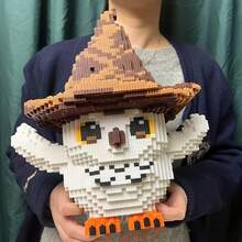 1 Set 2018 Pieces - Hat Owl Creative Animal Model Building Blocks Set, DIY High Difficulty Assembly, Cool Home Building Block Model Decor | Halloween, Christmas - Multicolor - View 6