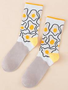 1 Pair Fashionable Sports Style Comfortable Breathable Mid-Calf Socks For Men And Women - Multicolor - View 3