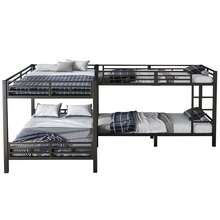 Bed Frame With Metal - Ladder 3 Steps - Air Spring - Multi Bed Configuration - Black - View 10