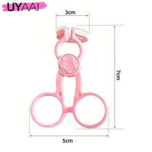UYAAI 1pc Hot Pink All-In-One Contact Lens Accessory Set, Foldable Soft Silicone Tweezers Insertion & Removal Tool With Mirror Storage Box, Designed For Colored Contact Lenses - Hot Pink - View 5