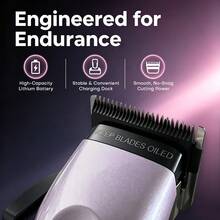 Wmark Hair Clipper Professional Hair Trimmer Hair Clipper Electric Hair Clipper Cordless Clippers Set Adjustable Barber Hair Clipper NG-7013 - Multicolor - View 4